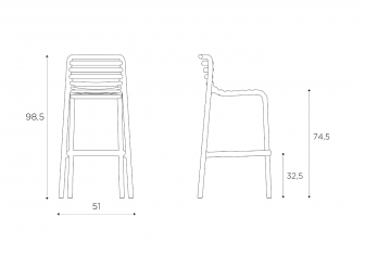 Стул пластиковый барный Nardi Doga Stool агава