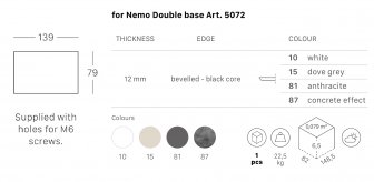 Столешница прямоугольная Compact Laminate для подстолья Nemo Double