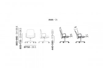 Кресло компьютерное PEDRALI Temps Low Back