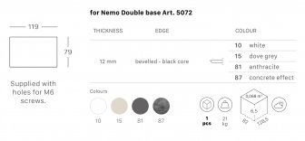 Столешница прямоугольная Compact Laminate для подстолья Nemo Double