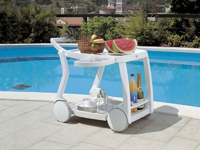 Стол пластиковый сервировочный Galileo, белый, 840х600х760 мм