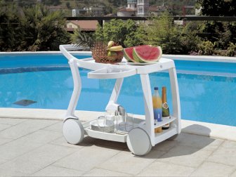 Стол пластиковый сервировочный Galileo, белый, 840х600х760 мм