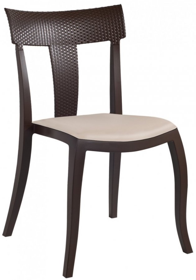Стул пластиковый с обивкой PAPATYA Toro-S Rattan Soft