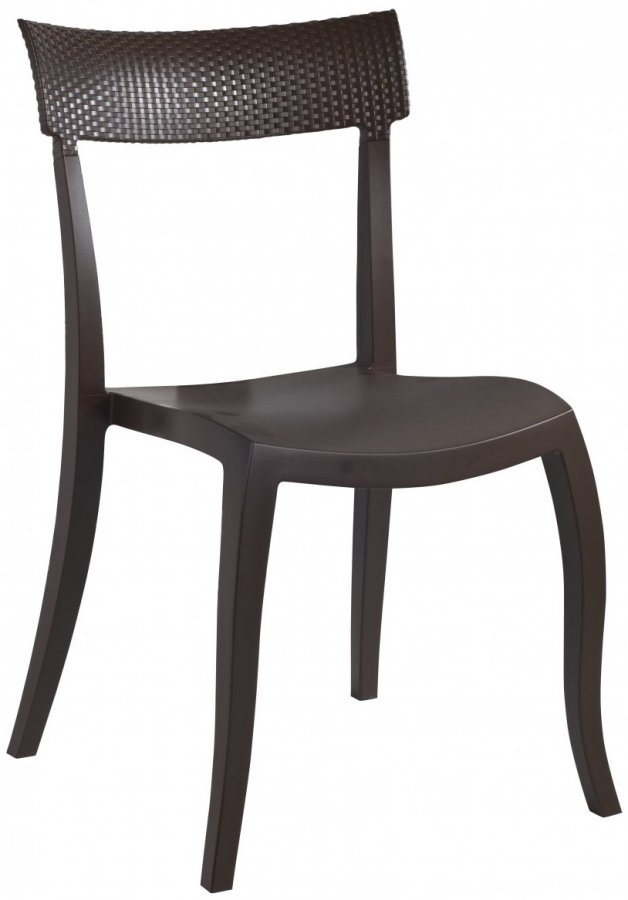 Стул пластиковый PAPATYA Hera-SP Rattan коричневый