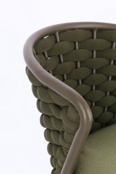 Стул плетеный с подушкой Garden Relax Harlow коричневый, зеленый, оливковый
