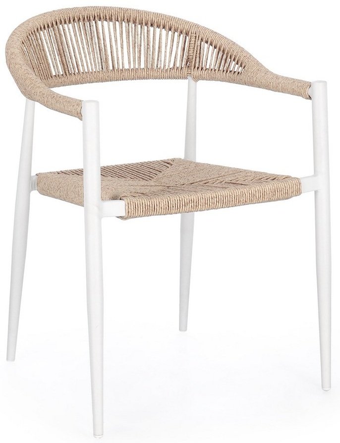 Кресло металлическое плетеное Garden Relax Jandia белый, бежевый