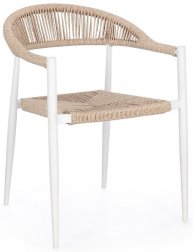 Кресло металлическое плетеное Garden Relax Jandia белый, бежевый