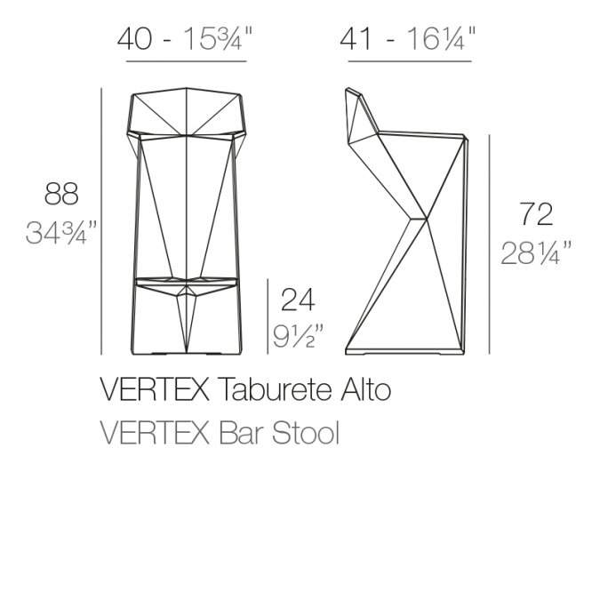 Стул пластиковый барный Vondom Vertex Basic