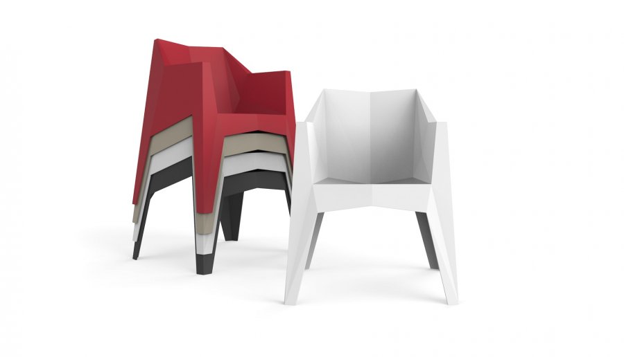 Кресло пластиковое Vondom Voxel Basic красный