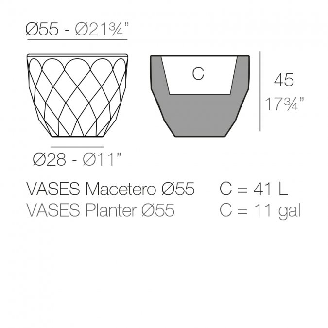 Кашпо пластиковое Vases Basic