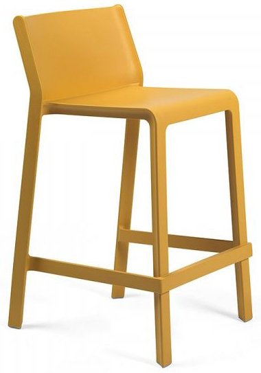 Стул пластиковый полубарный Nardi Trill Stool Mini горчичный