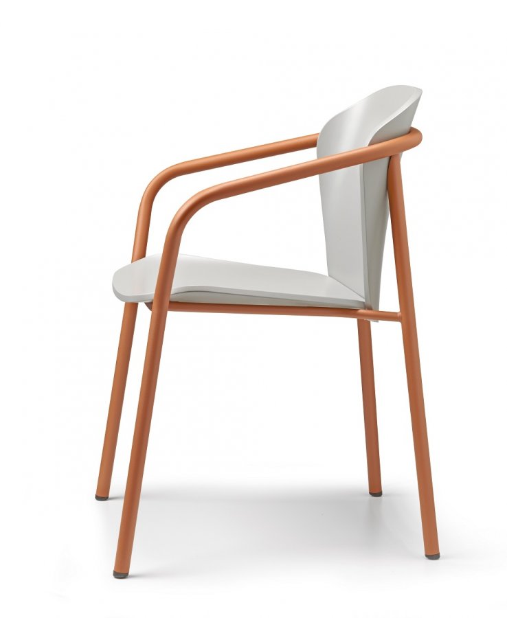 Кресло деревянное Scab Design Finn Metal Wood терракотовый, матовый серый бук