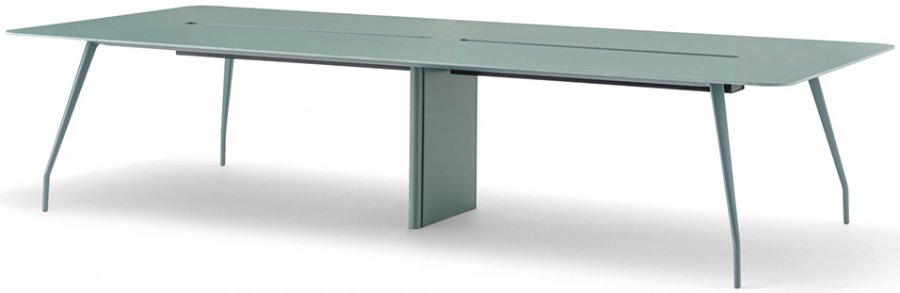 Стол ламинированный с каналом для протяжки проводов Rizz Workstation