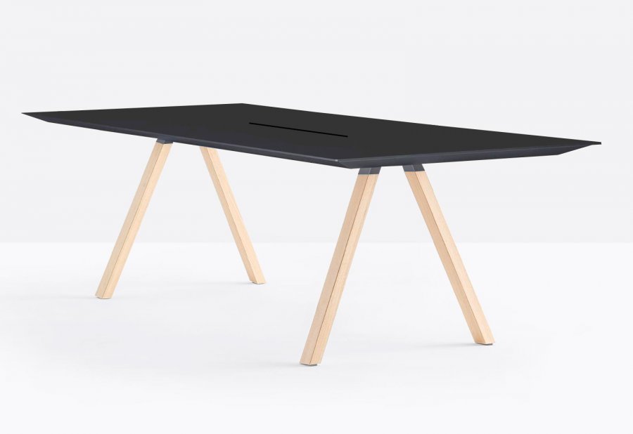 Стол с каналом для протяжки проводов Arki-Table CC Wood