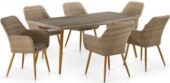 Комплект плетеной мебели T360B/Y360B-W65 6PCS Light Brown