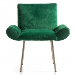 Кресло с обивкой Quinti Ginevra Design Roberto Baciocchi никелированный