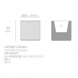 Кашпо пластиковое Gatsby Cylinder Basic