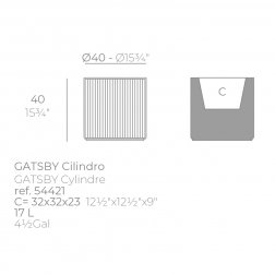 Кашпо пластиковое Gatsby Cylinder Basic