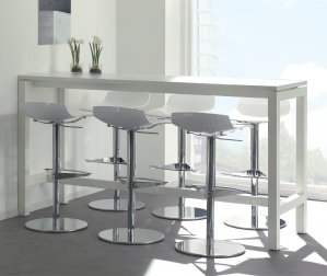 Табурет пластиковый барный PAPATYA X-Treme B полированный, хромированный, белый