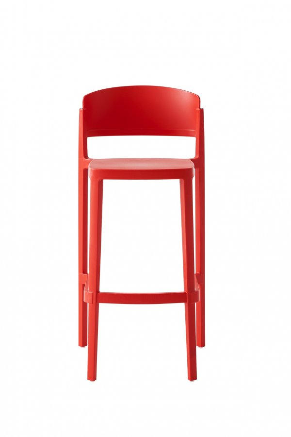 Стул пластиковый барный Gaber Abuela Stool 77 красный