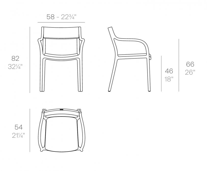 Кресло пластиковое с обивкой Vondom Madison Upholstered кремовый
