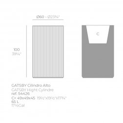 Кашпо пластиковое Gatsby Cylinder Basic