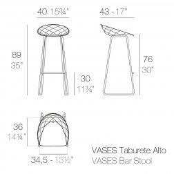 Стул пластиковый барный Vondom Vases Basic черный