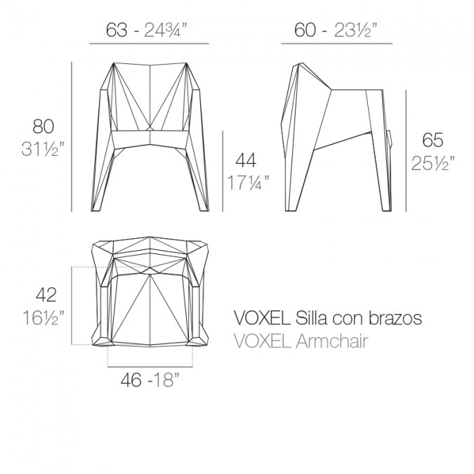 Кресло пластиковое Vondom Voxel Basic черный