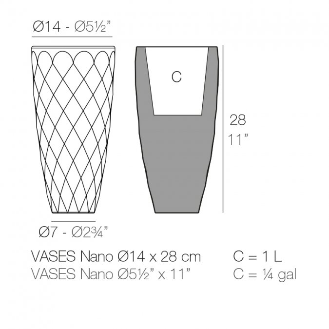 Кашпо пластиковое Vases Basic