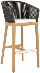 Кресло барное плетеное с подушкой JANUS et Cie Heron натуральный, ореховый