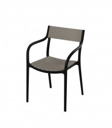 Кресло пластиковое Vondom Madison Slats черный, тортора
