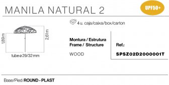 Зонт пляжный Manila Natural 2