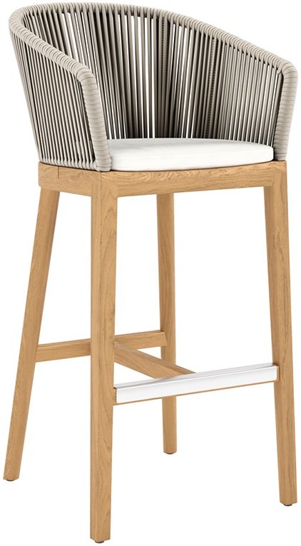 Кресло барное плетеное с подушкой JANUS et Cie Heron натуральный, песочный