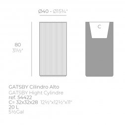 Кашпо пластиковое Gatsby Cylinder Basic