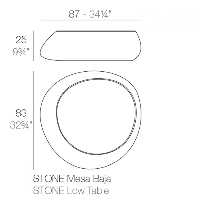 Столик пластиковый кофейный Stone Basic