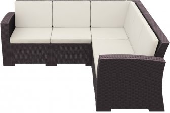 Диван пластиковый плетеный угловой с подушками Monaco Lounge Corner