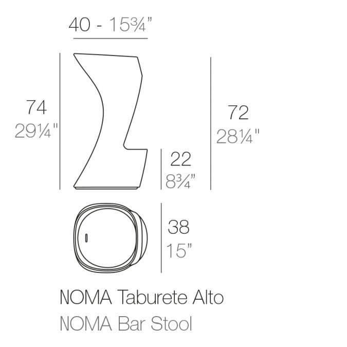 Стул пластиковый барный Vondom Noma Basic