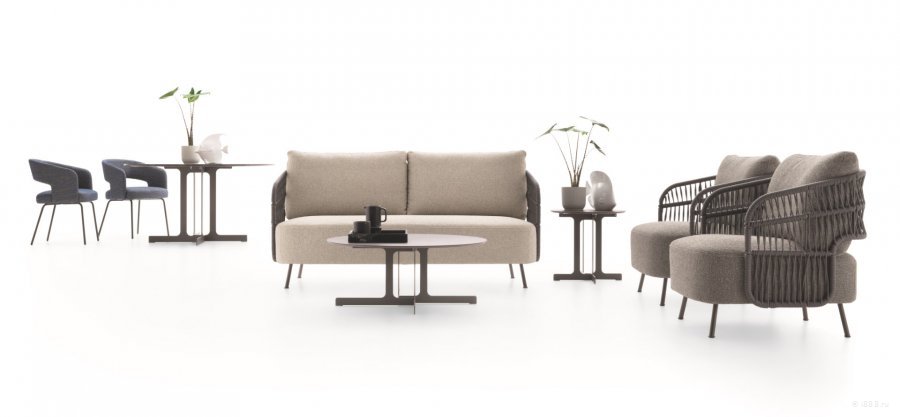 Кресло плетеное с обивкой 356 Outdoor Woven