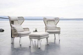 Кресло плетеное с высокой спинкой Emma
