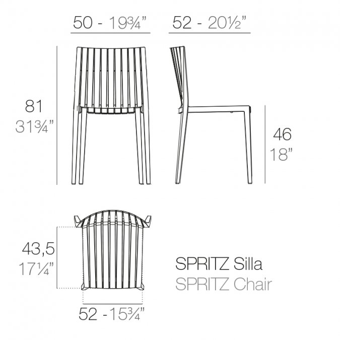 Стул пластиковый Vondom Spritz Basic черный