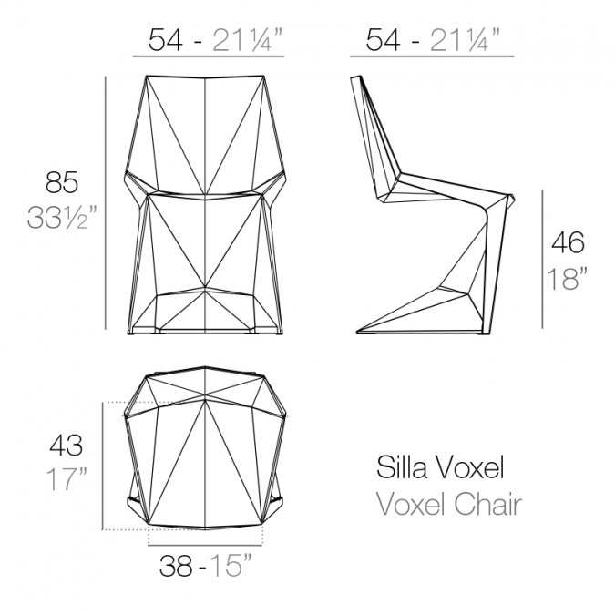Стул пластиковый Vondom Voxel Basic слоновая кость