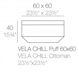 Пуф пластиковый с подушкой Vela Basic