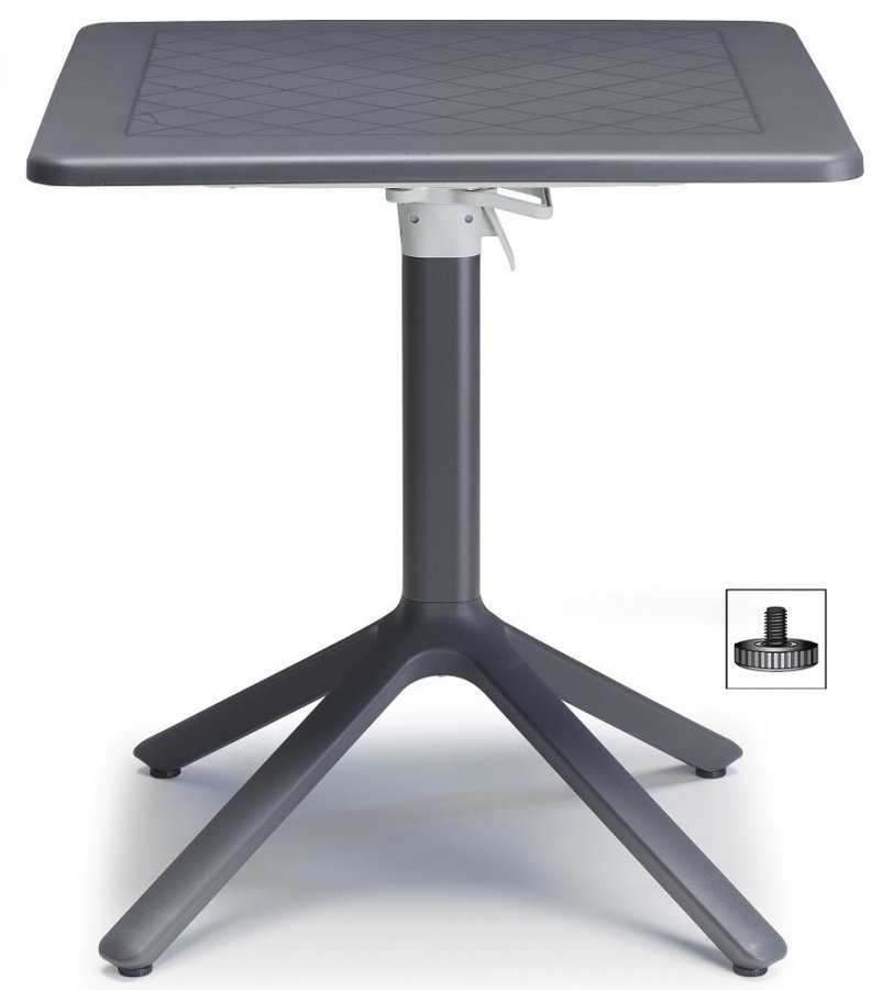 Стол пластиковый складной Eco Folding, антрацит, 700х700х750 мм