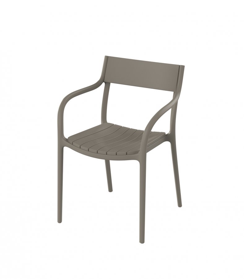 Кресло пластиковое Vondom Madison Slats тортора