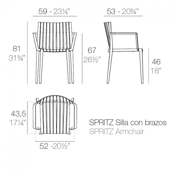 Кресло пластиковое Vondom Spritz Basic белый