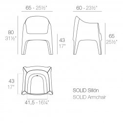 Кресло пластиковое Vondom Solid Basic черный