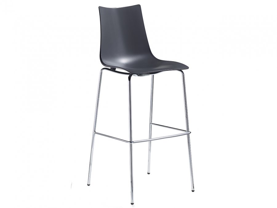 Стул барный пластиковый Scab Design Zebra Technopolymer хром, антрацит