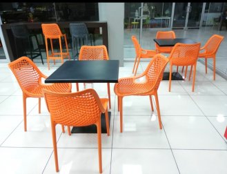 Стол пластиковый Ice, черный, 700х700х730 мм