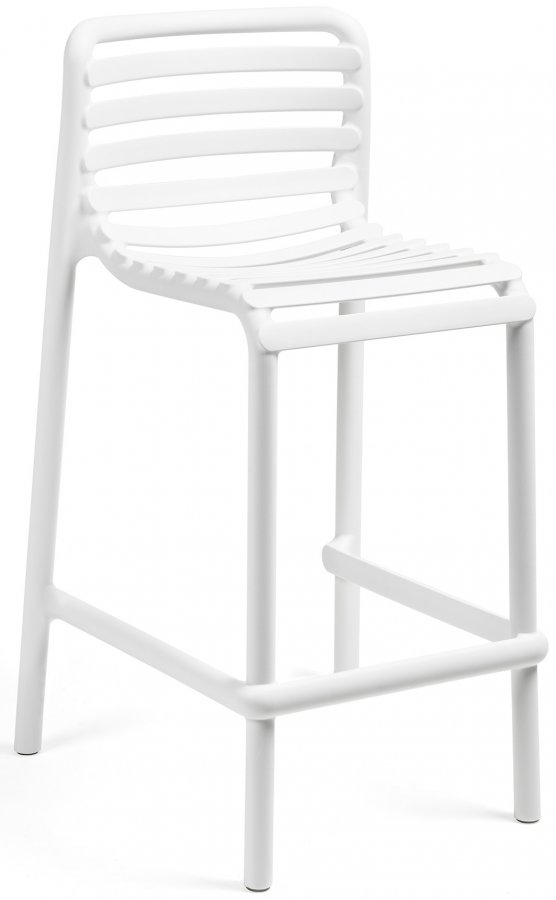 Стул пластиковый полубарный Doga Stool Mini белый