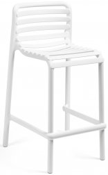Стул пластиковый полубарный Doga Stool Mini белый
